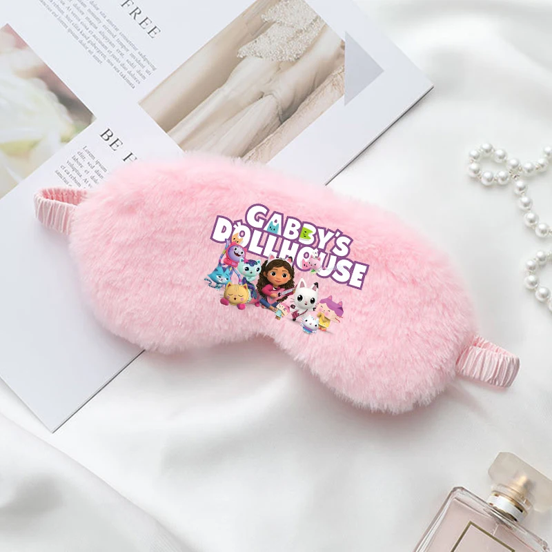 Gabby Dollhouses Blindfold Shading Sleep Pink Eye Mask Peluche Cute Eye Patch Soft Confortevole Light Cartoon Anime Kids Cute Gifts