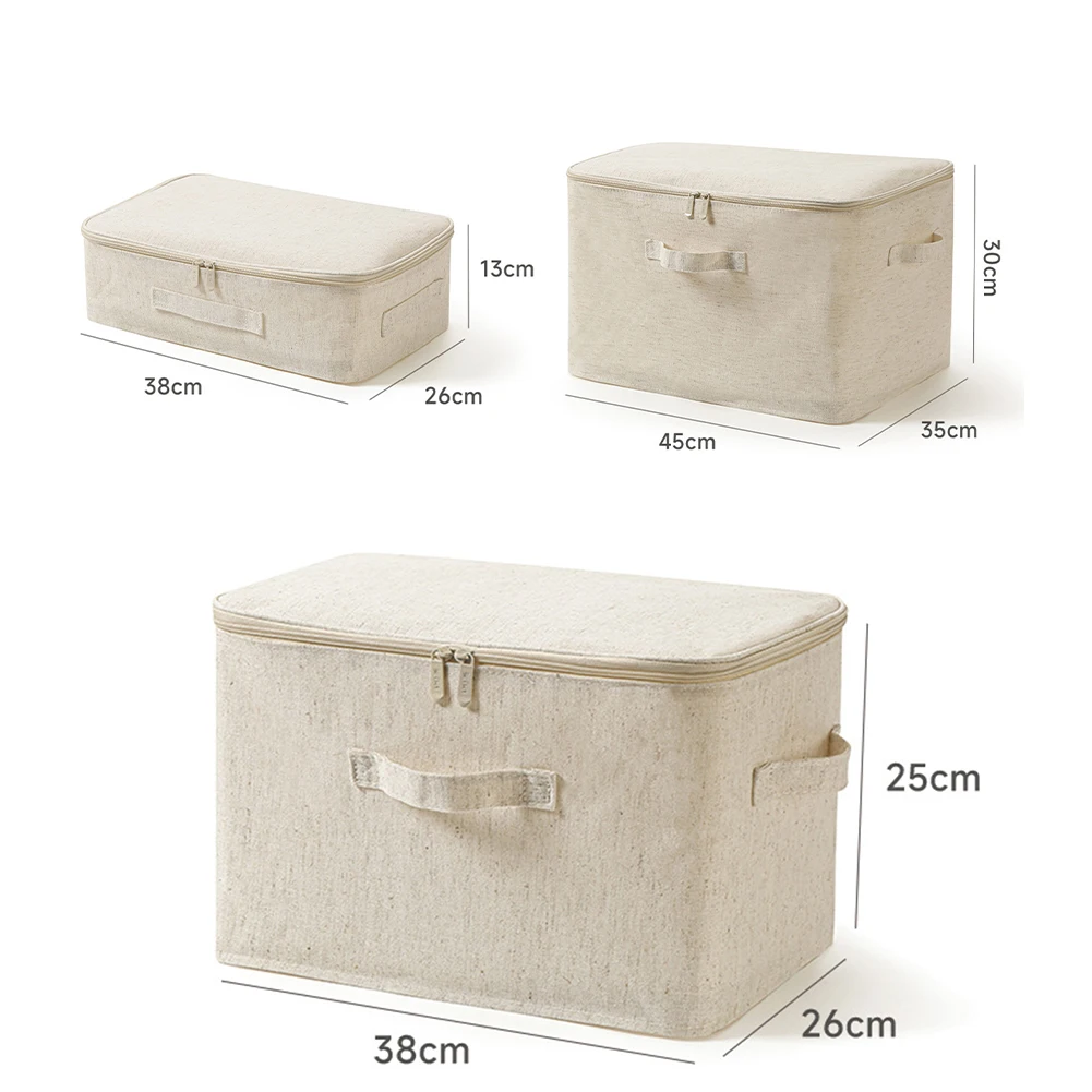Foldable Fabric Quilt Storage Bin Clothes Wardrobe Underwear Pouch Waterproof Storage Travel Bag Closet Organizer For Home 6