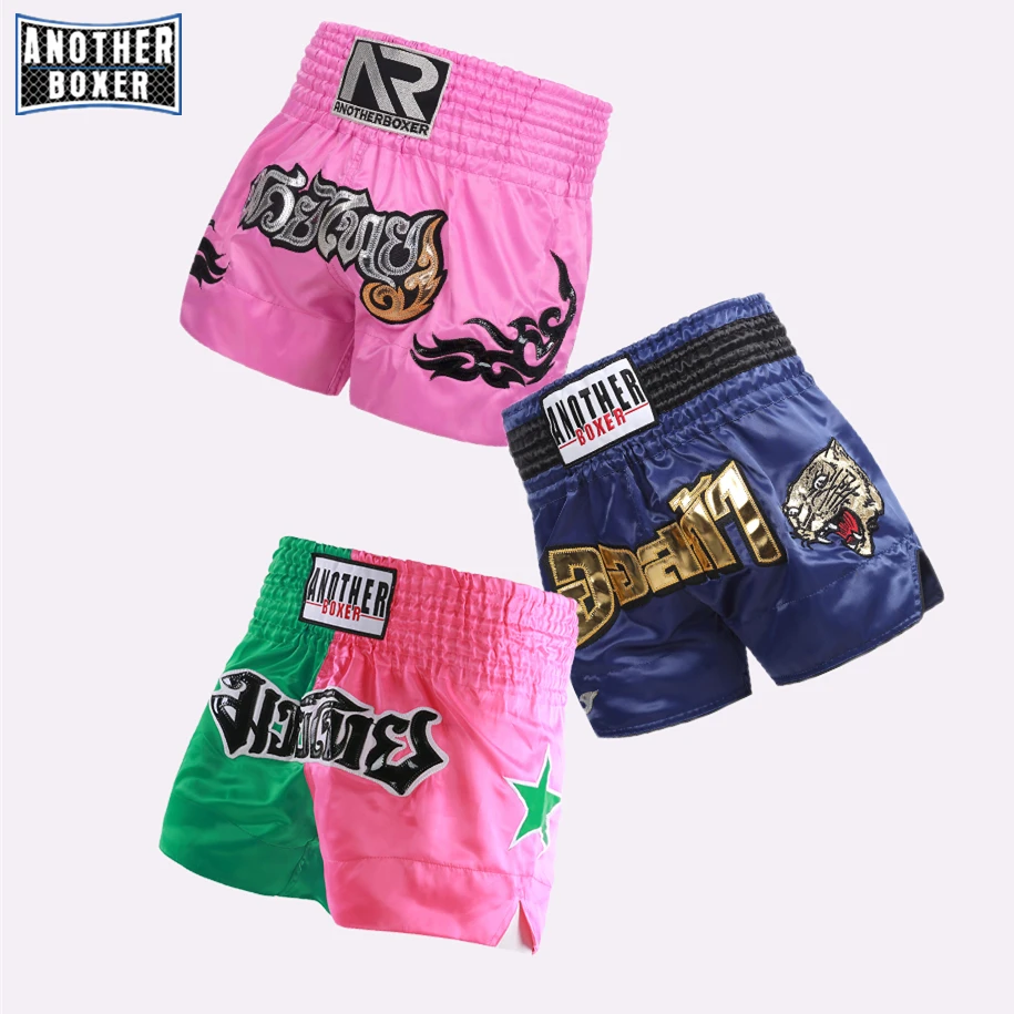 MMA Shorts for Men Women Boxing Pants for Kids Children Satin Muay Thai Shorts Fight Kickboxing Training Trunks