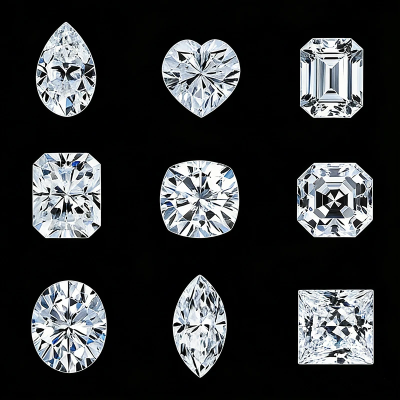 Piedra de Moissanita Color D con Certificado GRA de 0.5-5.0ct, Corte Redondo/Ovalado/Pera/Radiante/Esmeralda/Corazón/Princesa/Cojín/Asscher