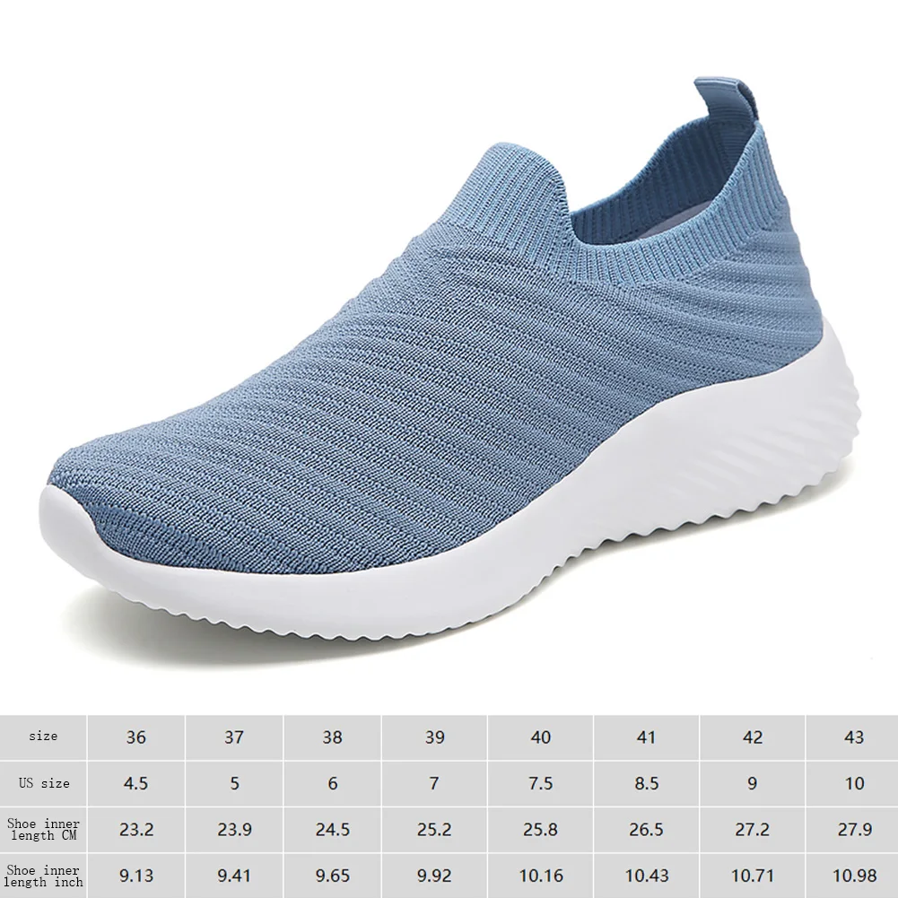 Women Running Sneakers Slip On Knit Tennis Workout Sneakers Memory Foam Lightweight for Workout Yoga 6