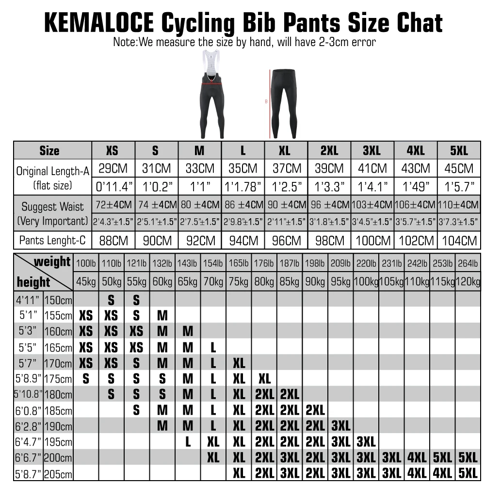 KEMALOCE 남성용 사이클링 턱받이 바지, 사이드 포켓, 블랙 & 블루, 2024 롱 자전거 바지, 속건성 5D 젤 패드, 로드 레이스 자전거 바지