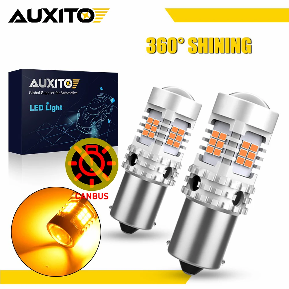 KATUR BAU15S PY21W 7507 1156 LED-lampen 12st 3030 & 8st 3020 Chips Canbus Foutloos Veangen voor richtingaanwijzer Achteruitrijrem Staart Stop Parking Lights, Brilliant Red (2 stuks