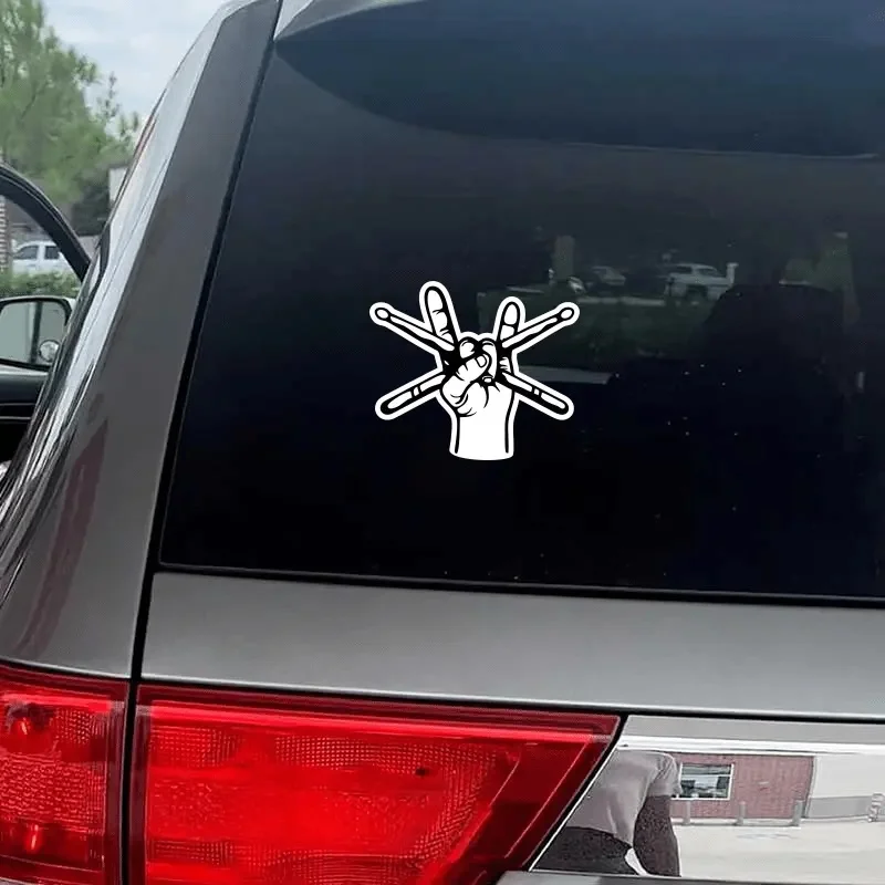 Rock and Roll Drummer Waterproof Vinyl Decal - Funny Car Sticker Exterior Decoration