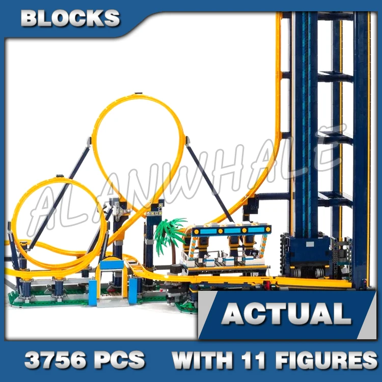 

3756pcs Creative Expert Fairground Loop Coaster Roller Elevator Boarding Station 13003 Building Blocks Set Compatible With Model