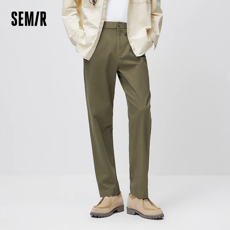 Semir Versatile Pants Men 2026 Spring Solid Color Tapered Casual Comfortable Daily Wear Stylish Long Trousers