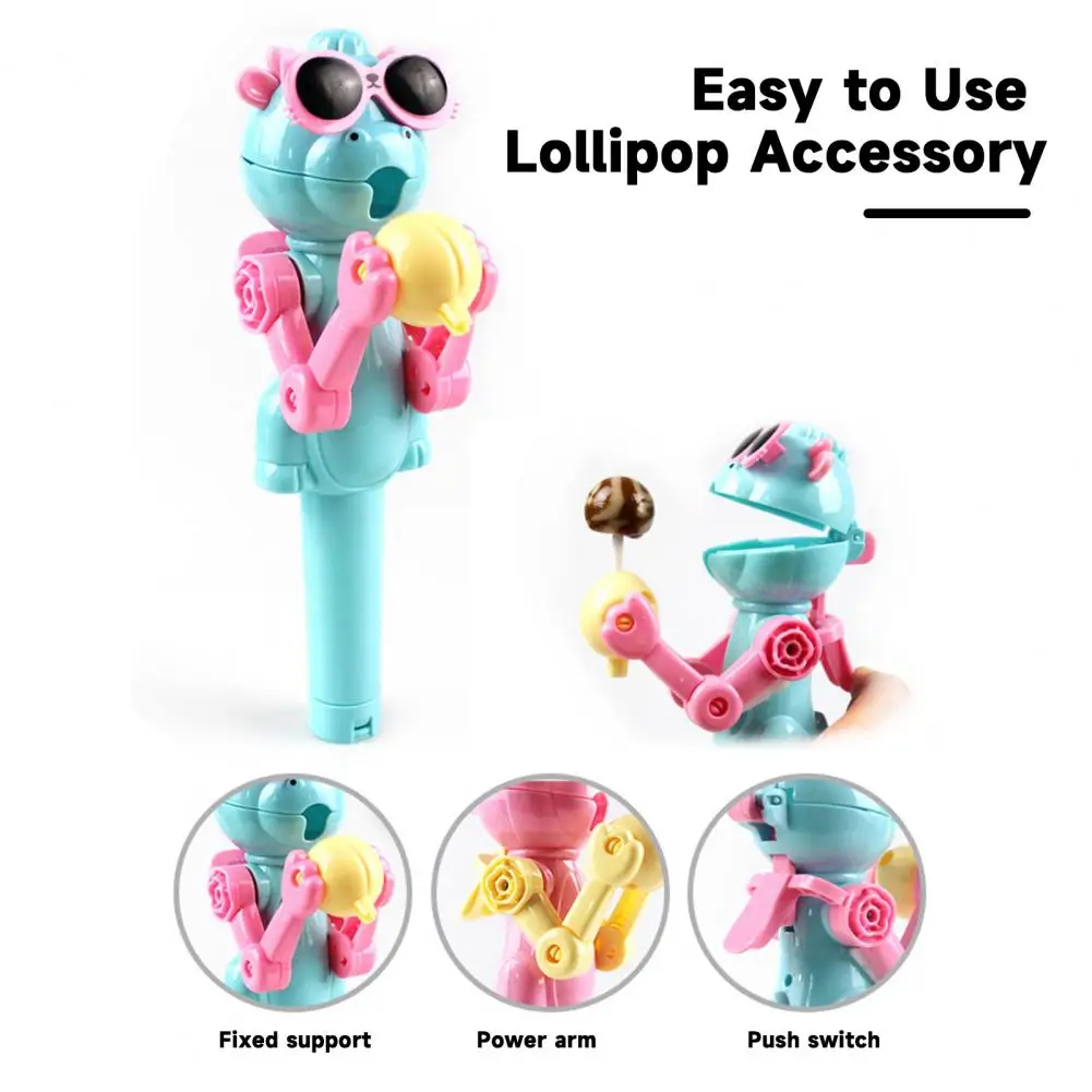 Dinosaur Lollipop Holder Fun Cartoon Plastic Candy Storage Toy Kid-friendly Novelty Stress Relief Gift for Kids