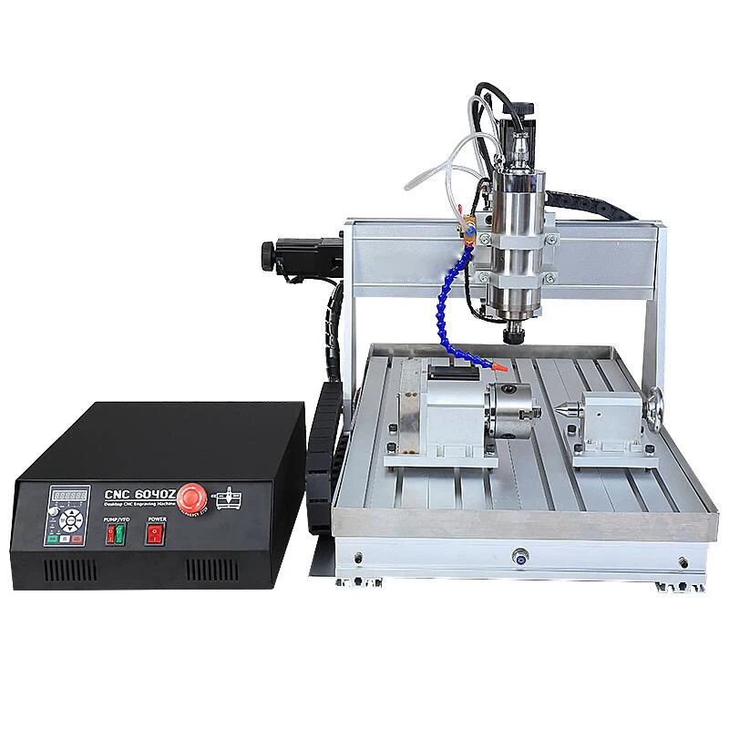 

CNC Router 6040 VFD 2.2KW 4 axis mini lathe water tank USB port CNC Milling Machine
