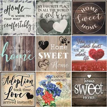 

DIY 5D Diamond Painting "HOME SWEET HOME" Full Square Drill Diamond Embroidery Text Picture Rhinestone Mosaic Home Decoration