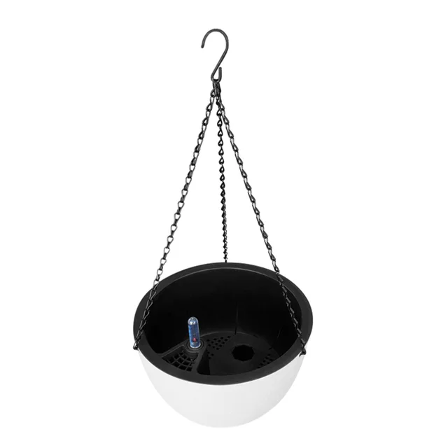 Függő Kosár Virág Edény Műanyag Önmagában Lévő Növényi Állvány Fogas Otthoni Dekoráció Kert