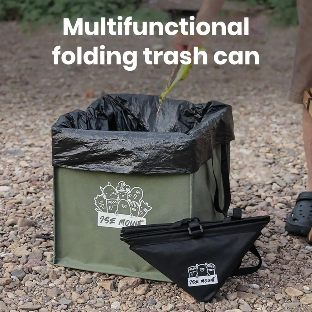 

Collapsible Trash Bag Spacious Durable Collapsible Trash for Camping Lawn Debris Waterproof Bin with Reinforced Handle Folding