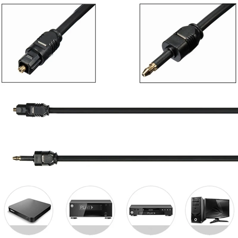 Audio Cable Digital Optical Audio Cable Audio Video Cable Audio Cable Adapter 3.5mm Cable Digital SPDIF Optical Fiber Cord Gold Plated For Speaker Blu-Ray Player Power Amplifier .5/2/3/5m QXNF