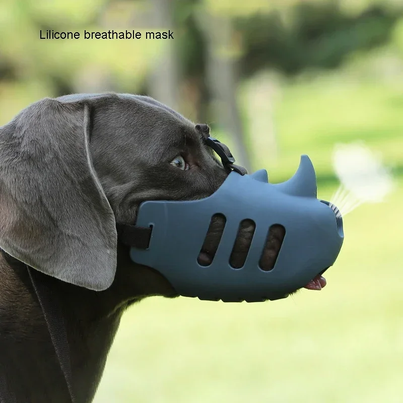 Pet Dog Muzzle Soft Silicone Pet Mouth Mask for Small Medium Dogs Breathable Stop Barking Biting Chewing Muzzles Dog Supplies dog bite muzzle