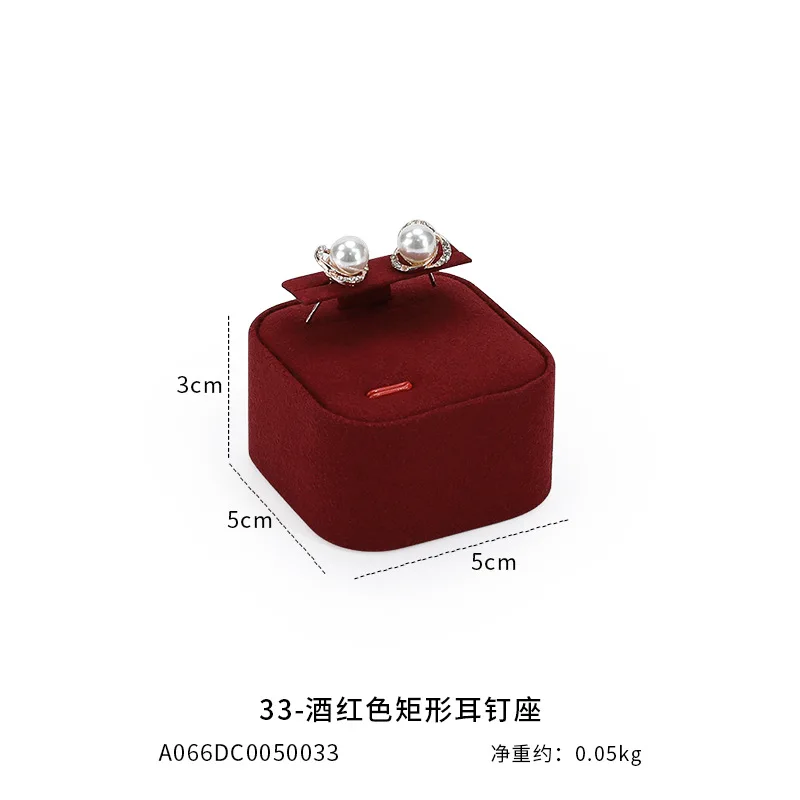 Wine Red Microfiber Jewelry Display Rack Ring Necklace Storage Organizer Jewelry Counter Display Props Earring Bracelet Holder