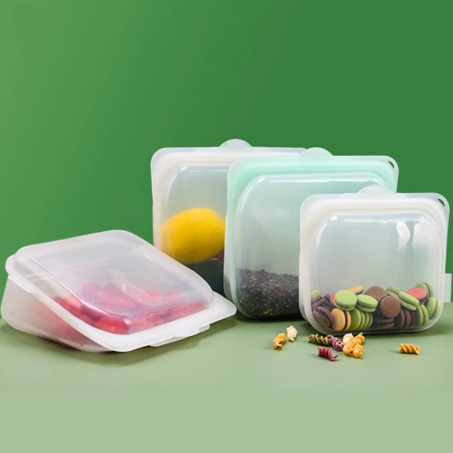 1pc Plastic Food Storage Bag, Reusable Silicone Freezer Fresh-Keeping Bag  Container, Refrigerator Sealed Storage Bag