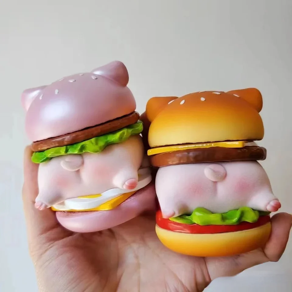 Lulu's The Burger Piggy Hamburger Figures Fat Pig Sandwich
