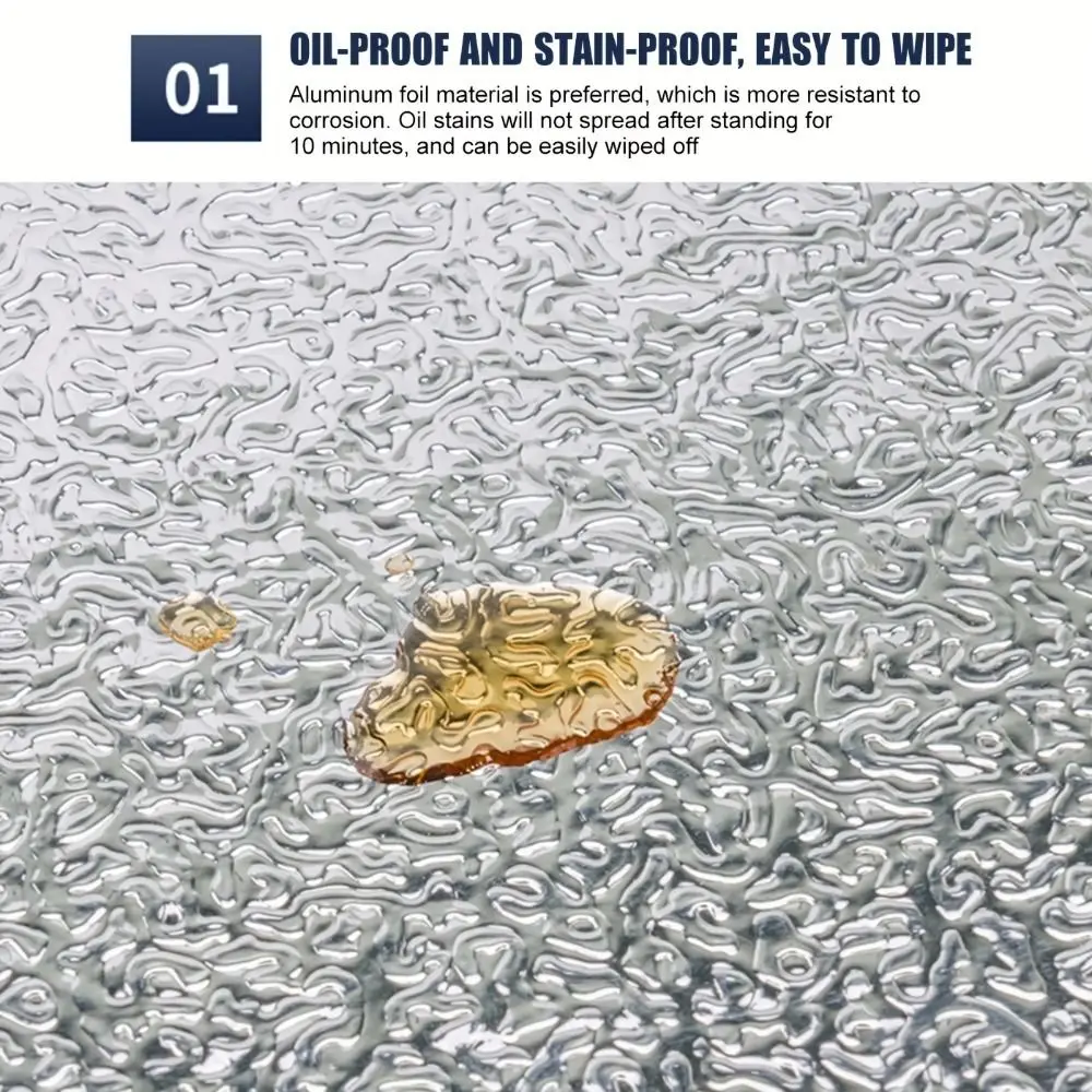 40x300cm Aluminum Foil Oil-proof Wallpaper Self Adhesive Anti Fouling Kitchen Sticker High Temperature Waterproof