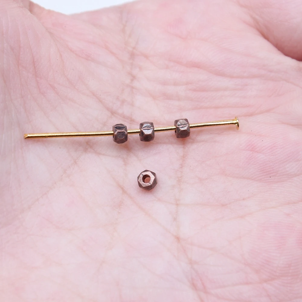 WYSIWYG 200pcs 스페이서 비즈 Diy 금속 합금 보석 결과 골동품 실버 색상 3x3mm