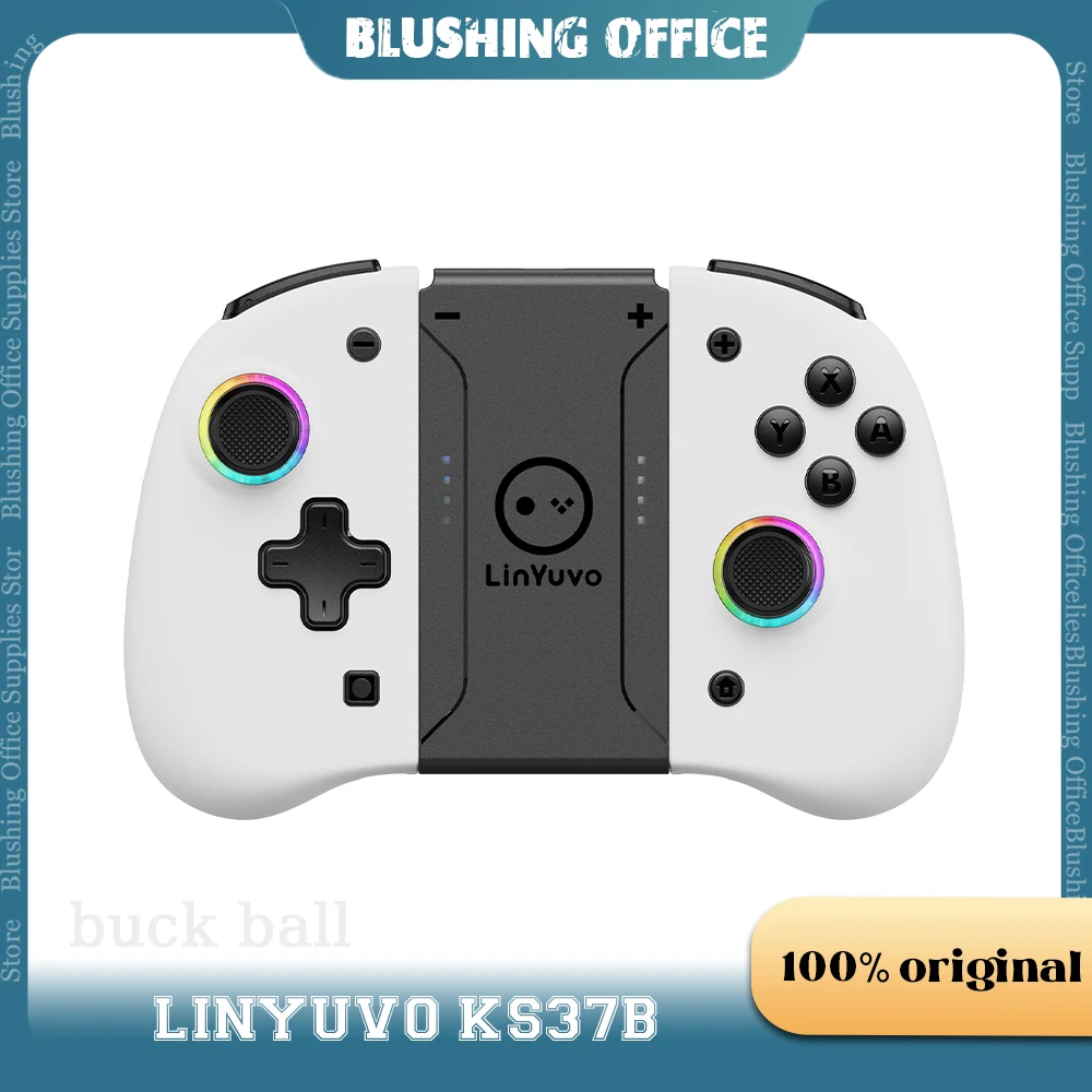 

Linyuvo KS37B Portable Gaming Console Wireless Controller RGB Metal Joystick Gamepads Transparent Joypad For Switch OLED Console