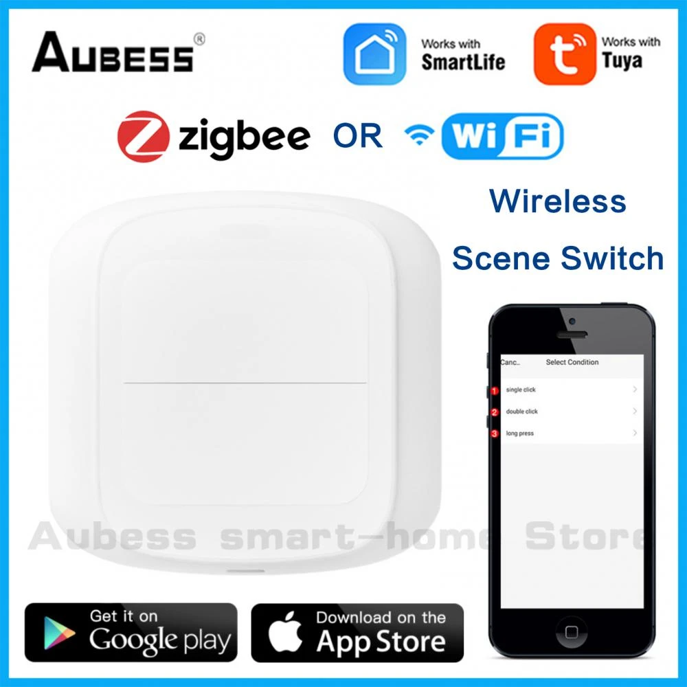 Tuya Wireless Scene Switch 2 Gang 6 Scene WiFi/ZigBee Smart Switch