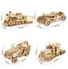 DIY Manual Assembly Model Car Wooden Retro Bus 3D Puzzle Camper Van Children Boy Girl Gift Educational Toys Home Decoration 2
