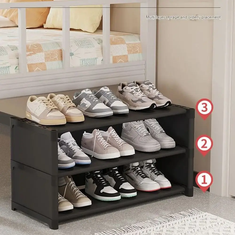 Dust Proof Cover Long Shoe Rack Large Capacity Free Standing Shoe Cabinet Double Row Easy To Install Shoe Storage Shelf Boot 2