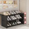 Dust Proof Cover Long Shoe Rack Large Capacity Free Standing Shoe Cabinet Double Row Easy To Install Shoe Storage Shelf Boot 2