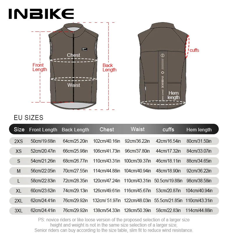 INBIKE  Men's Waterproof Cycling Sleeveless Jacket Lightweight Stackable Reflective Anti-UV Pocket Windproof Vest 6