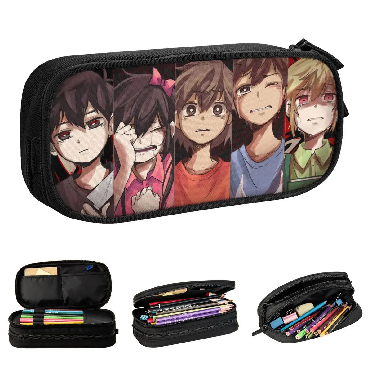 

Sunny Aubrey Basil Kel Hero Pencil Case Omori Crying Pencilcases Pen Holder for Girl Boy Large Storage Bag Office Stationery