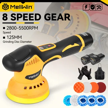MELLWIN 125mm 8 Marce Display Digitale Cordless Auto Elettrica Lucidatore Auto Lucidatura Ceretta Levigatrice Per 12V Batteria 1