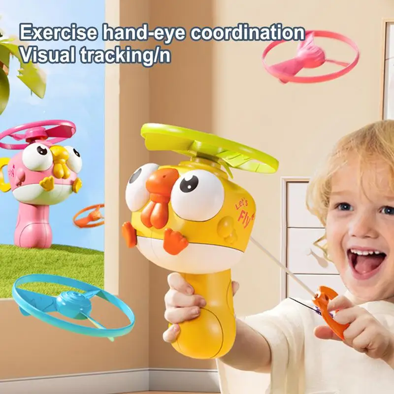 Flying Disc Outdoor Toys Flying Saucer Launch Playset Backyard Games Catching Educational Outdoor Toys With Spinners Sports