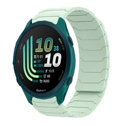 Breathable Magnetic Silicone Strap - 20/22mm - Universal Fit - 22mm width (Pale mint green)