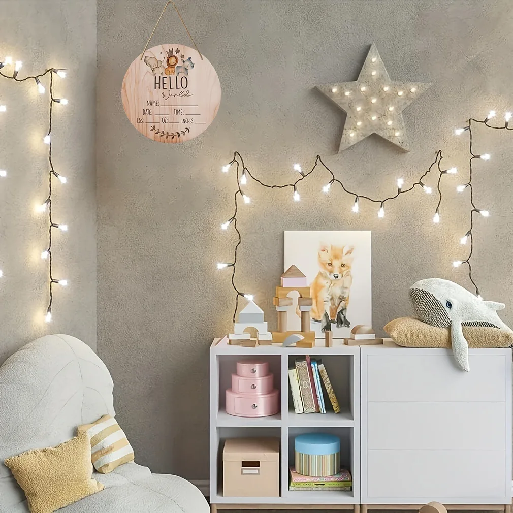 Panneau Bienvenue Bébé Bois, Panneau Hello World Imprimé