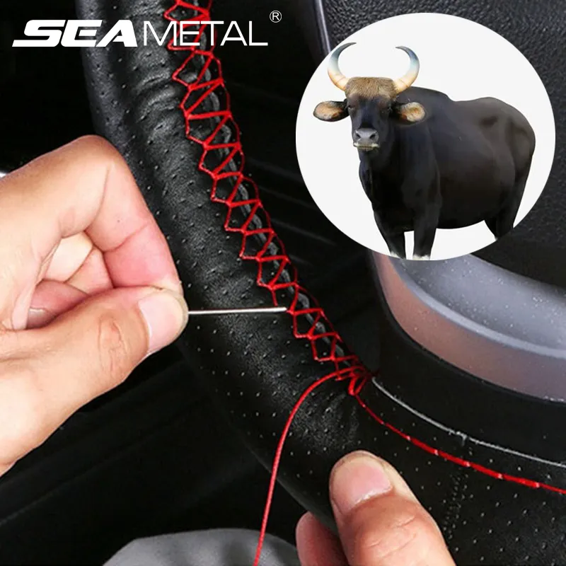 Universal Leather Car Steering Wheel Stitch On Wrap Cover DIY Sewing  Breathable and Anti Slip - AliExpress