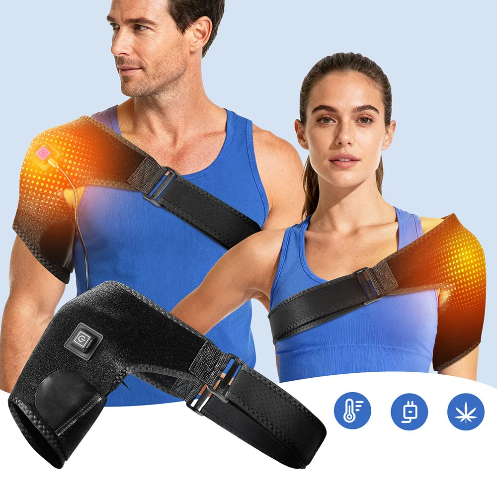 Heated Shoulder Brace Wrap Shoulder Massage USB Electric Heating Pad Support Belt Strap For Arm Shoulder Fitness Brace Keep Warm
