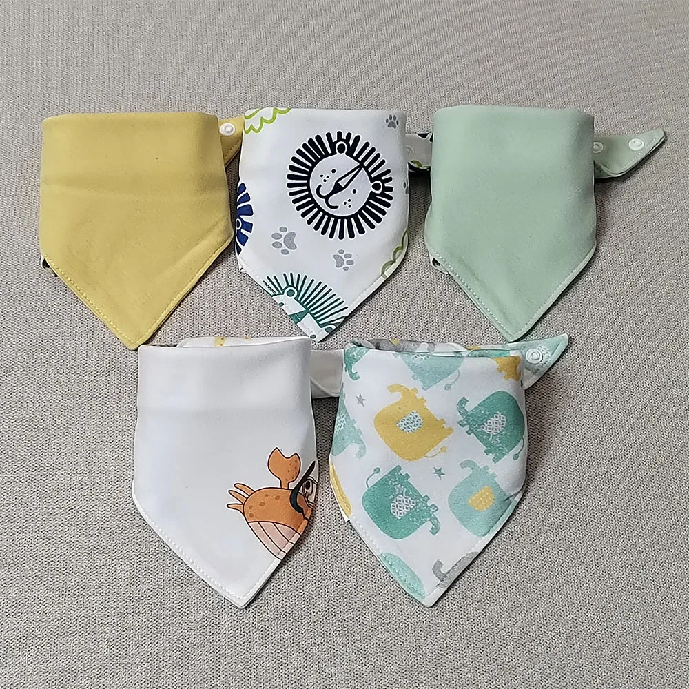Baby Bib 5 Pieces Baby Bandana Drool Bibs For Unisex Boys Girls Feeding Burp Cloth Cotton Saliva Towel Newborn Accessories