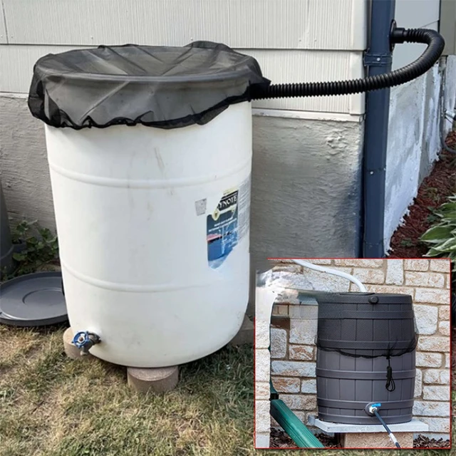 Kerti Eső Vödör Kültéri Vízgyűjtés Szűrő Védelem Nettó Takaró Víztartály Rovarvédő Fedél