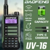 BAOFENG UV-16 Walkie Talkie Tri-Band 10 KM Powerful Waterproof VHF/UHF CB Ham Dual Band Professional Two Way Radio USB-C Charger 1