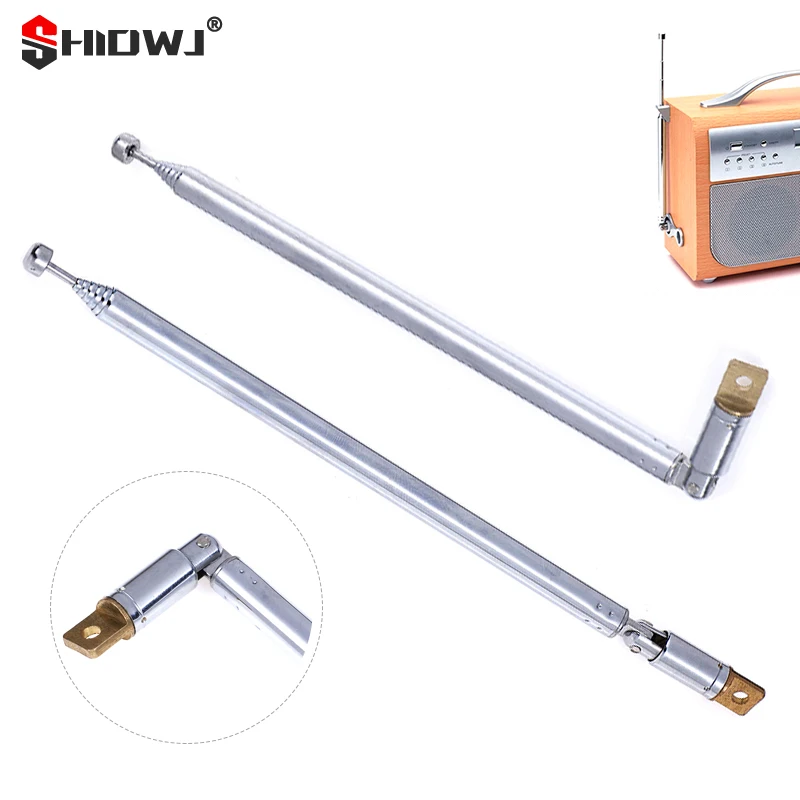 

1Pc 4/5/7 Sections Telescopic Antenna Aerial Universal Antenna for AM FM Radio TV silver Expanded total length 765MM/630MM/300MM
