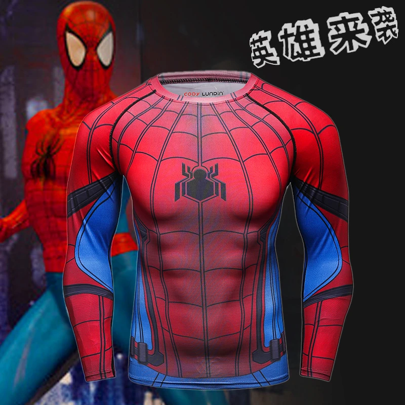 Superhero Venom Costume Cosplay Compression Tights Quick-Drying T-shirt Tops