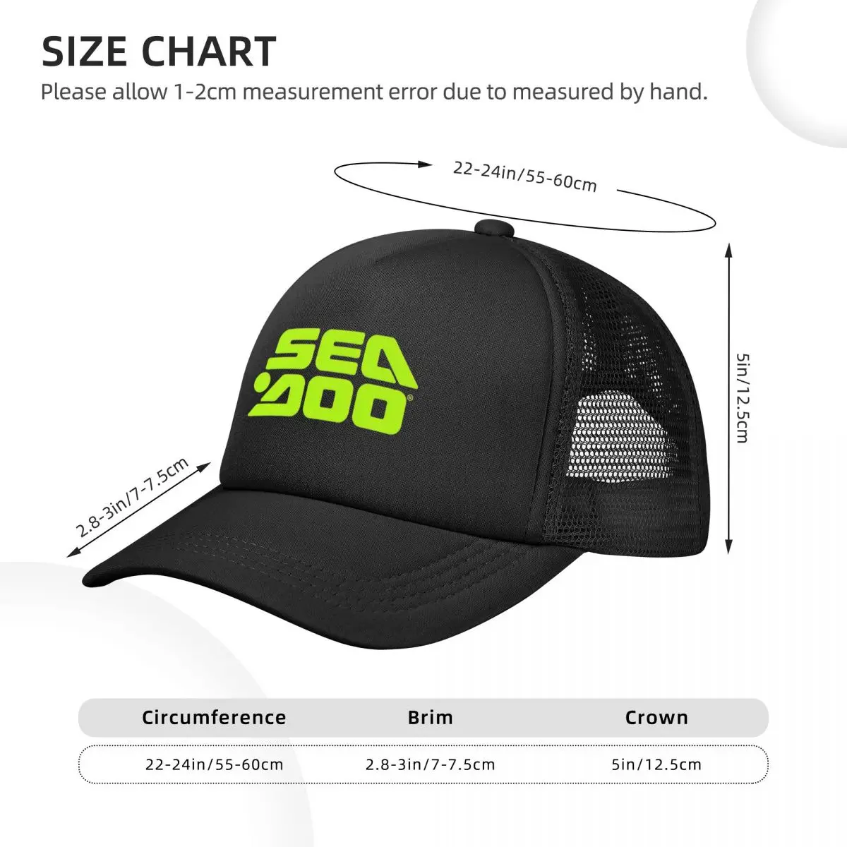 Seadoo Watercraft Pontoon Jetski Boats Trucker Hat Men Women Fashion Dad Hat Adjustable Snapback Caps Mesh Baseball Cap Summer 4