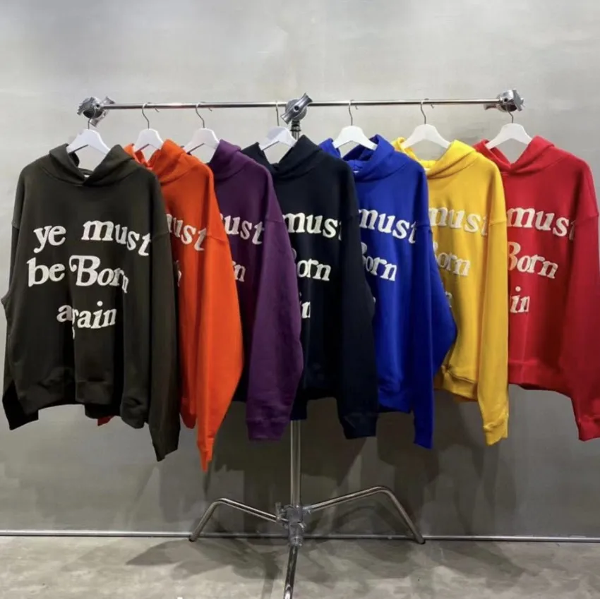 

2023 Winter CPFM.XYZ Hoodie Print 3D Foam Logo Ye Must Be Born Again Pullover Heavy Fabric Kanye West Men Women Sweatshirts