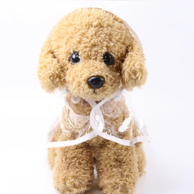 During the rainy season, dogs go out in transparent raincoats; Hooded waterproof jacket made of soft PVC material, dog raincoat 2
