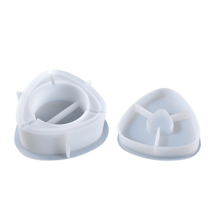 

2Pcs Epoxy Storage Mould DIY Epoxy Silicone Mould Triangular Storage Mould With Lid