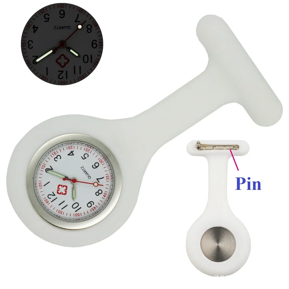 Pocket Watch Fashion Classic Women Doctor Nurse Silicone Rubber FOB Hospital Medical Brooch Pins Clock Gift