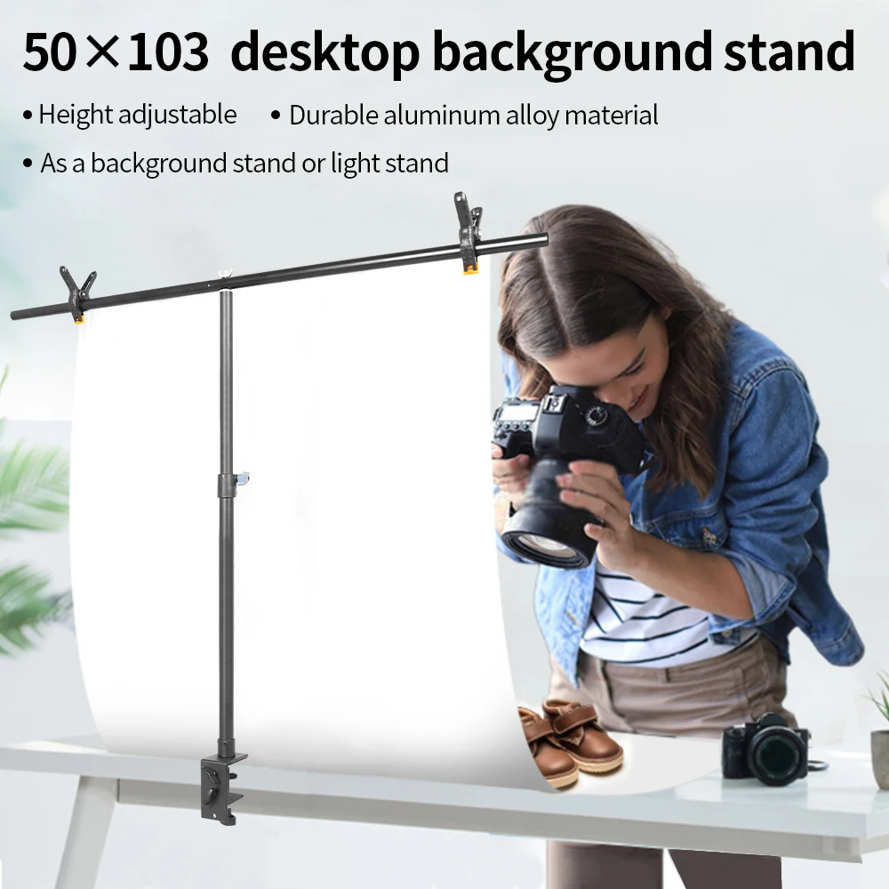 SH Adjustable Desktop Stand Desktop T-Shaped Back Stand with Background Cloth Support System Suitable for Camera Shooting light stand photographic light stand