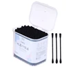 200pcs Disposable Cotton Swab Spiral Ear Cleaner Black Double Heads Medical Swab Lipstick Eyebrow Eyelash Cotton Bud Makeup Tool 5