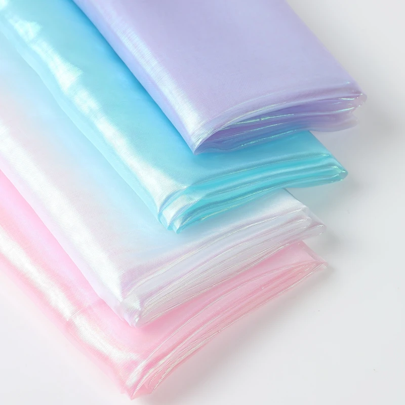 Laser Tüll Stoff Nähen Mesh Tuch DIY Handwerk Organza Glas Garn Fluoreszierende Garn Seide Chiffon Bühne Geburtstag Party Dekore – Detail 2