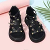 Summer New Kids Sandals Girls Princess Rivet Sandals Soft Children Beach Shoes Fashion Roman Sandals Size 21-36 Versatile 3