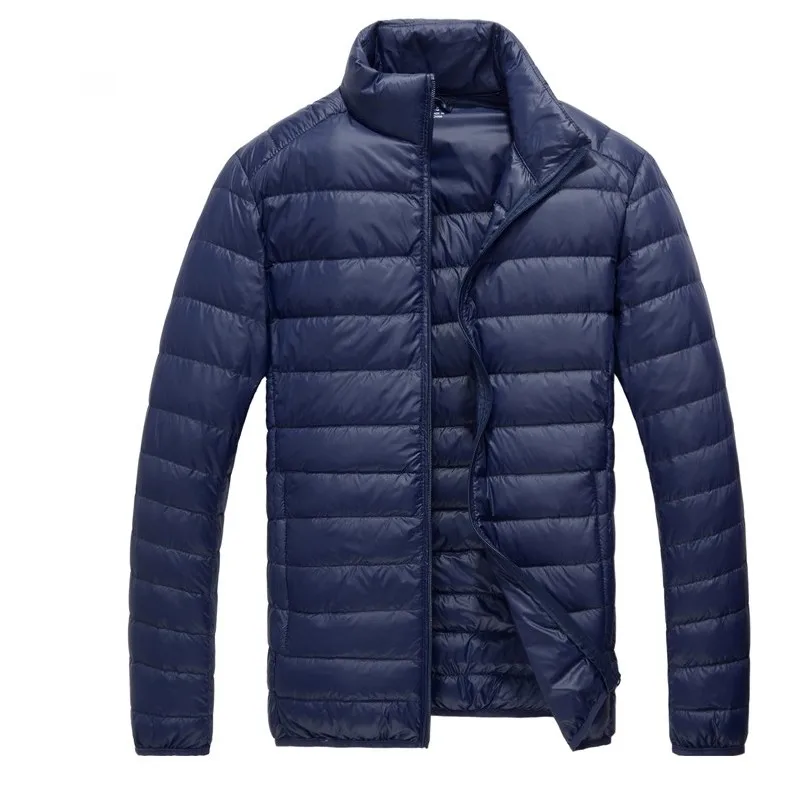 Autumn Mens Down Jacket Male Coat High-end Brand White Duck Down Light Thin Fashion Solid Color Slim Casual Stand Collar down jacket mens jacket